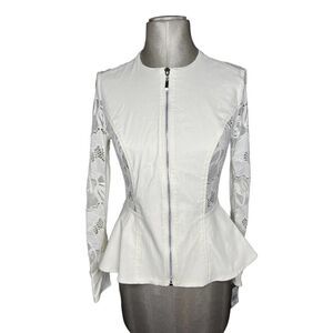 NWT BCX Sz S Full Zip Lace Back Jacket